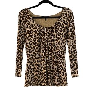 Weekend Maxmara Cheetah Leopard Print Long Sleeve Blouse, Top, Size Small, NWOT